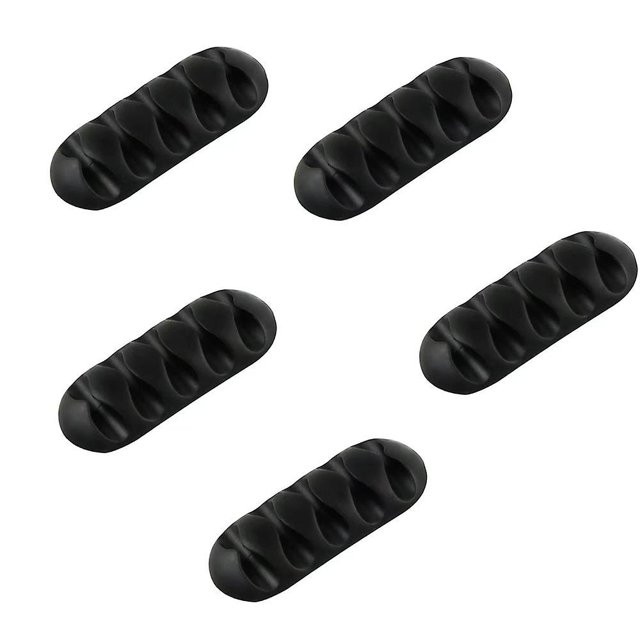 5x soportes de Cable Clips de Cable cada uno para 5 Cables organizador de gestión de Cable para oficina en casa cinta adhesiva resistente negro Banban ZefeiWu 8390605301612