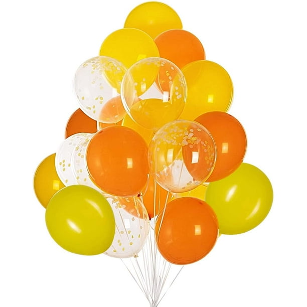 Yellow Orange Balloons and yellow confetti balloon Pack of 45,Party