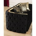 thumbnail image 5 of Naomi Button Tufted Loveseat with Velvet Fabric and Gold Accent in Black, 5 of 5