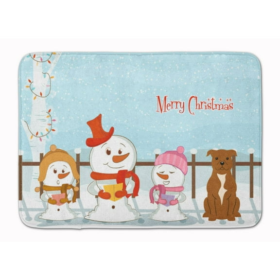 Christmas Staffordshire Bull Terrier Machine Washable Memory Foam Mat