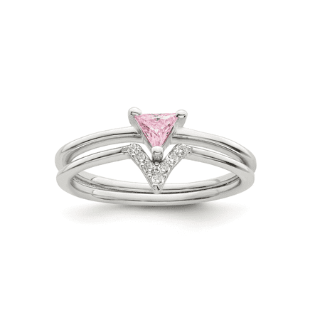 Fine Color Jewels Cubic Zirconia Fashion Ring Set Sterling Silver fir Women