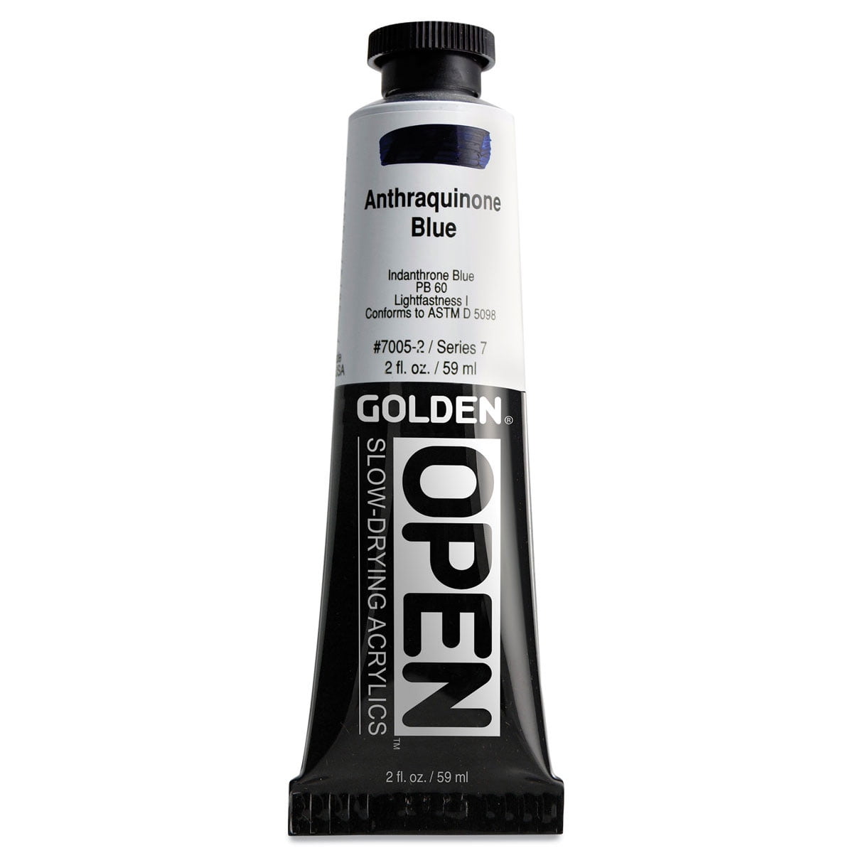 Golden Open Acrylics - Anthraquinone Blue, 2 oz Tube