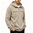 thumbnail image 4 of Hngshg Men's Hooded Sweatshirts Big and Tall Long Sleeve Quarter Zip Tops Textured Drawstring Pullover Hoodies, 4 of 7