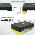 thumbnail image 2 of Fitvids 18" Workout Aerobic Stepper Platform, Adjustable Risers, Black/Yellow, 2 of 7