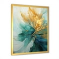 thumbnail image 3 of Designart "Harmonious Aurora In Gold And Teal" Abstract Spirals Picture Framed Wall Art Living Room, 3 of 5