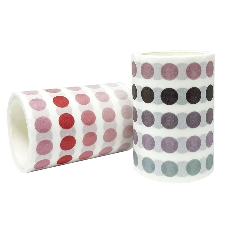 Gingham Polka Dot Decorative Masking Washi Tape - Pink - A