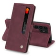 thumbnail image 1 of Allytech Galaxy S22 Ultra Case, Wallet Cover for Galaxy S22 Ultra 6.8", Retro Leather Flip Stand Shockproof Scratch Resisant Bumper Wallet Case for Samsung Galaxy S22 Ultra,Red, 1 of 5