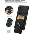 thumbnail image 6 of Case for Xiaomi Redmi Note 11 Pro with Card Holder, Heavy Duty Protection Phone Case with Magnetic Ring Kickstand Slide Camera Cover for Xiaomi Redmi Note 11 Pro/Note 11 Pro+ LJK Black, 6 of 8