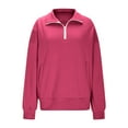 thumbnail image 5 of bnaln Sweatshirts for Women Casual Long Sleeve Half Zip Pullover Lightweight Sweatshirt Tops Casual Solid Color Loose Shirts Blouse Womens Jumpers Fall Winter Fashion Outfits, 5 of 8