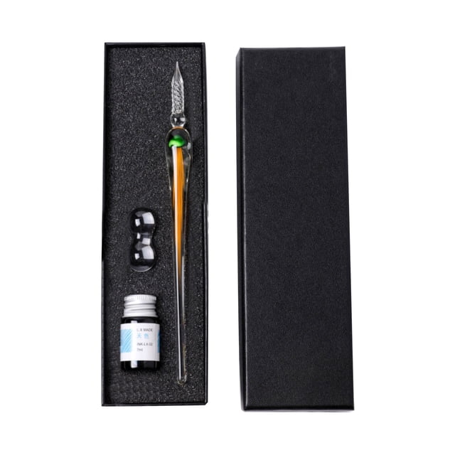 Tool Series 1ml Pack Calligraphy Glass Dip Pens Glass Dip Pens Colored Ink & Pen Holder Art Kit For Signatures Beginners