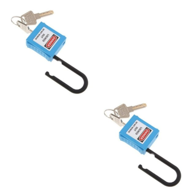 mmirethe Durable 38 mm PVC Curved Safety Lockout Padlock Ensuring Security Blue 90x40x19 mm 2Set