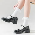 thumbnail image 3 of YooGuoGuo Womens Crew Socks Lace Ruffle Frilly Cotton Cute Princess Ankle Dress Socks for Girl 6 Pack, 3 of 7