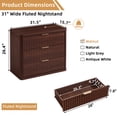 thumbnail image 2 of LEYAOYAO Fluted 3 Drawers Farmhouse Nightstand, Rustic Bedside Table with Drawers for Bedroom, Vintage End Table for Bedroom Living Room, Walnut, 2 of 9