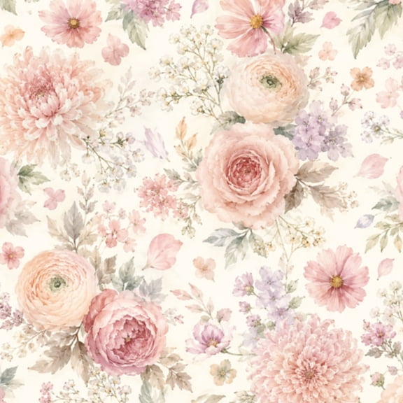 Peel and Stick Wallpaper 23.6in x 9.8ft Romantic Watercolor Bouquet Soft Pastels Light Contact Paper Vinyl Waterproof Self Adhesive Wall Paper for Bedroom Shelf Cabinet Renter Friendly