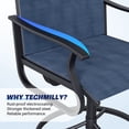 thumbnail image 5 of Techmilly Outdoor Dining Chairs , Patio Swivel Chairs Set of 2, Support 400lbs , Navy blue, 5 of 8