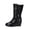 Black, variant on EKVAHL Women's Mid Calf Wedge Boots, Side Zipper Slouchy Dress Boots, Round Toe Platform Walking Winter Outdoor Boots Brown