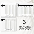 thumbnail image 3 of NICETOWN White Linen Curtains for Bedroom, Soft Faux Linen Textured Window Drapes Semi Sheer Light Filtering Rod Pocket Back Tab Vertical Drapes for Living Room, 42"x120", 2 Panels, 3 of 7