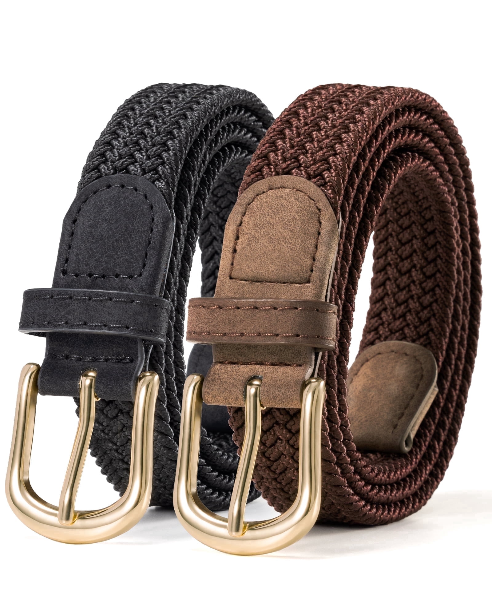 Maikun Women's Elastic Braided Woven Belt 2-Pack photo 1