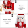 thumbnail image 5 of OFFIGAM Nutcracker Christmas Decorations Red Wood Santa Claus Shape 1Pack 9.8x3in, 5 of 10