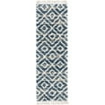 thumbnail image 1 of Unique Loom Hygge Shag Geometric Plush & Cozy Rug 2' 7 x 8' 2 Runner Blue/Ivory, 1 of 1
