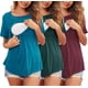 thumbnail image 3 of Ekouaer Women's Maternity Shirts Short Sleeves Nursing Tops 3 Pack Double Laye Breastfeeding Tees Pregnancy Clothes S-XXL, 3 of 5