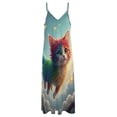 thumbnail image 6 of Fantasy Harlequin Cats Flying Sleeveless Dress Women's Evening Dress Womans Clothing, 6 of 9
