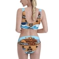 thumbnail image 3 of Picia Animals on Noah's Ark Women's High Waisted Bikini Scoop Neck Swimsuit Two Pieces Bathing Suit-Small, 3 of 8