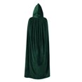 thumbnail image 3 of Cloak Century Star para niños, de 3 a 16 años, con capucha, terciopelo, color verde oscuro, 3 of 5