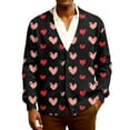 thumbnail image 2 of QHRMKOG Mens Cardigan Sweater Romantic Valentine's Day Heart Cardigan Print Loose Fit Long Sleeve V Neck Button Up Cardigan Sweater Trendy Ribbed Knited Sweaters Black 3XL, 2 of 7