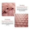 thumbnail image 4 of Moonlight20015 Velvet Bedspread Set Twin Size 2 Piece Comforter Embossed Geometric Pattern Quilt Soft 350GSM Lightweight Reversible Pink, 4 of 10