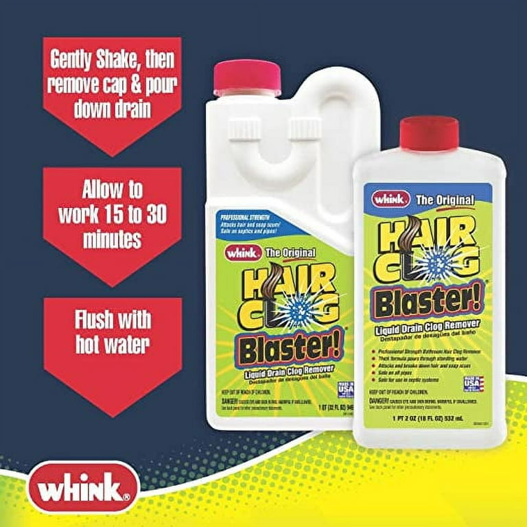 Whink Slight Yellow Liquid Drain Hair Clog Blaster/Remover 32 oz. (Pack of  6) 