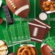 thumbnail image 5 of Kit de artículos de fiesta Gatherfun Football Serve 24 con mantel, 5 of 8
