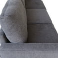 thumbnail image 6 of Modern 3-Seater Upholstered Futon Sofa with Storage, 100% Polyester Couch with Rubberwood Legs for Living Room Bedroom Office Apartment, 6 of 9