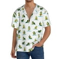 thumbnail image 3 of Fotbe Cute Avocado Yoga print Short Sleeve Button Down Shirts for Men Casual Summer Beach Wrinkle Free Shirt-Large, 3 of 7