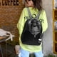 thumbnail image 2 of Sonducket Mochila de cuero suave de la PU de moda negra para la prenda impermeable de moda de la PU del bolso de la seguridad de la multitud de Mochilas, 2 of 6