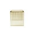 thumbnail image 3 of Benjara Meza 59" Office Desk- Tempered Glass- Waterfall Design- Gold Steel, 3 of 5