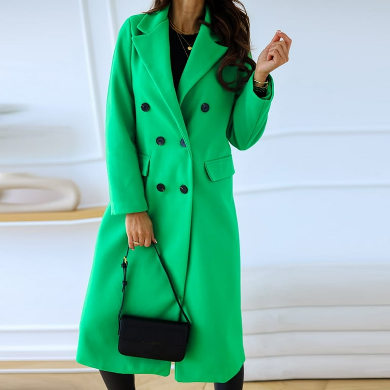 Coats for Women Women s Double Breasted Maxi Long Wool Pea Coat