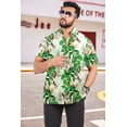 thumbnail image 2 of LA LEELA Men's Hawaiian Shirts Short Sleeve Button Down Shirt Mens Hawaii Shirts Boho Holiday Casual Summer Beach Shirts for Men Funny M Shamrock, Tropical, 2 of 5