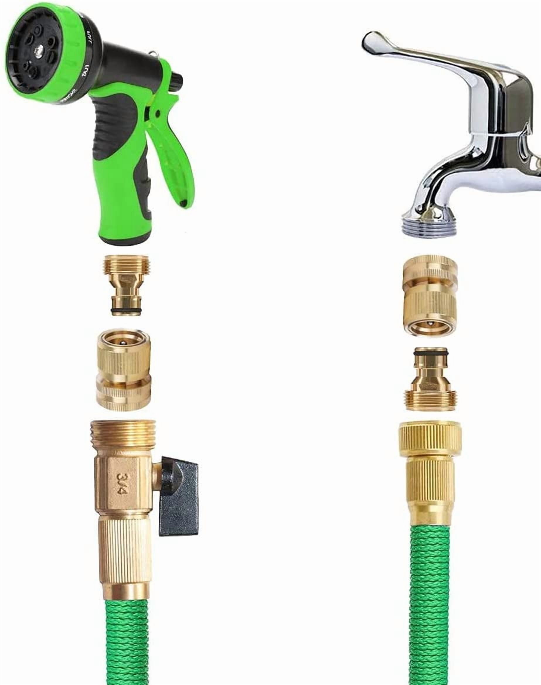 Garden Hose Quick Connector Male Hose End Adapters Solid Brass 3/4 inch GHT Thread Water Hose Fitting Repair Replacement, Male Only, Pack of 8