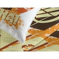 thumbnail image 4 of Ambesonne Tiki Bar Quilted Bedspread Set 3 Pcs, Hibiscus Flora, King Size, Orange Brown Pale Yellow, 4 of 5