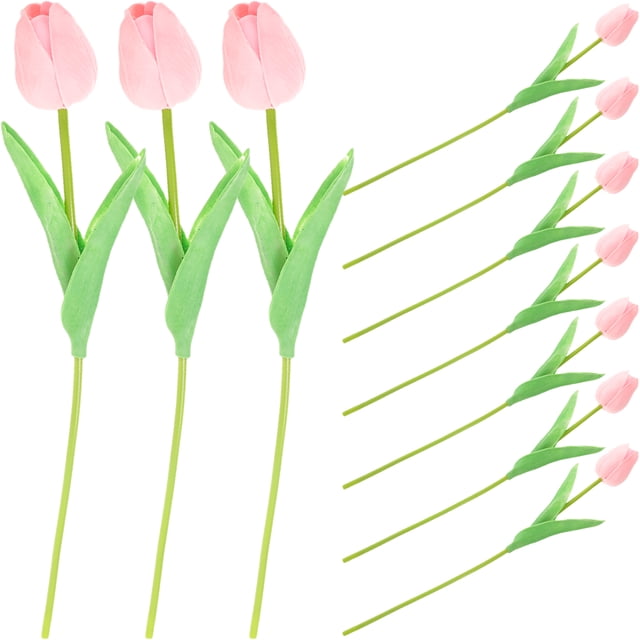 10 tulipanes artificiales de imitación para ramos de boda y centros de mesa.