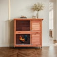 thumbnail image 2 of Pefilos 41" Rabbit Hutch Indoor, Wooden Bunny Hutch Outdoor Rabbit House Guinea Pig Cages, Orange, 2 of 9