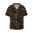 thumbnail image 2 of Lafuoo Casino Icons Pattern Men's Cuban Collar Short Sleeve Shirt, Button-Down Resort Beach Pocket Shirt-Large, 2 of 7