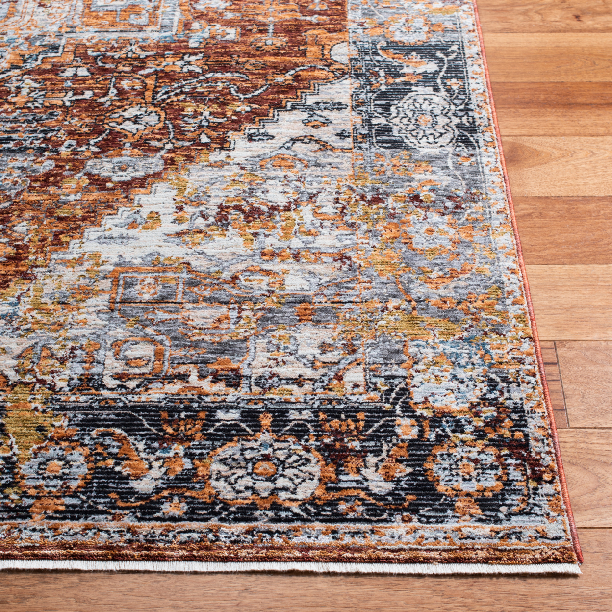 SAFAVIEH Limitee Abigail Medallion Runner Rug, Beige/Rust, 2' x 10'