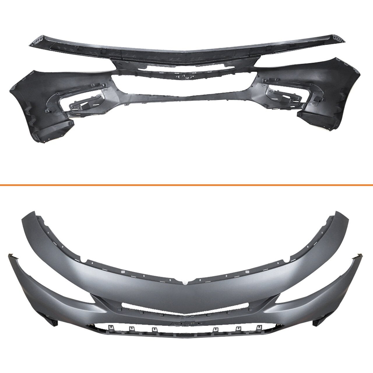 Labwork Primered Front Bumper Cover for 2016 2017 2018 16-18 Chevy Malibu with LED Running Lamps