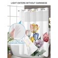 thumbnail image 6 of No Hook Shower Curtain with Snap-in Liner, Colorful Tulips Floral Waterproof Fabric Bathroom Curtains, Modern Art Watercolor Farmhouse Bath Curtains & Mesh Top Window 60"x72", 6 of 9