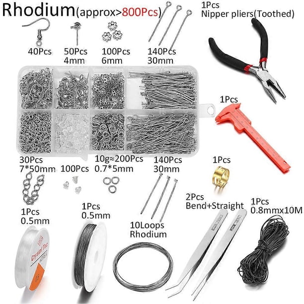 Stkunkka 800Pcs/Lot Jewelry Making Kits Ear Hook Jump Rings Earring Hook Clasp Pins Repair Tools for DIY Jewelry Making Findings Set