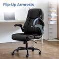 thumbnail image 5 of CELTOSS Executive Leather Office Chair, Ergonomic Big and Tall Desk Chair with Back Support and Cushioned Seat, Wide Design, Flip-Up Armrests, Heavy Duty, Black, 5 of 14