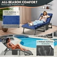 thumbnail image 4 of NAIZEA 75" Portable Camping Cot, 4-Position Adjustable Folding Bed, Lounge Chair with Mattress and Pillow, Blue, 4 of 9