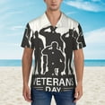 thumbnail image 2 of Fuzoiu Veterans Day Print Hawaiian Shirt for Men, Summer Beach Casual Short Sleeve Button Down Shirts, Men’s Beach Summer Shirts with Pocket,Small, 2 of 7